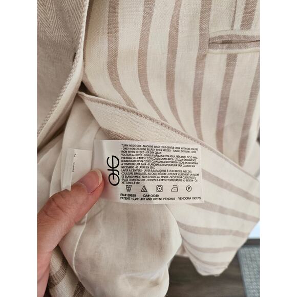 Sam Edelman Women's White and Taupe Enola Linen Blend Blazer NWT Size Medium - Picture 10 of 15